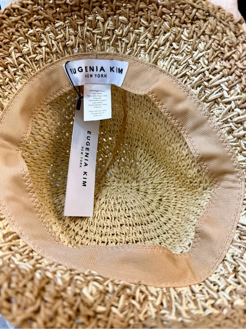 EUGENIA KIM Straw Two-Tone Crochet Bucket Hat - Picture 6 of 16